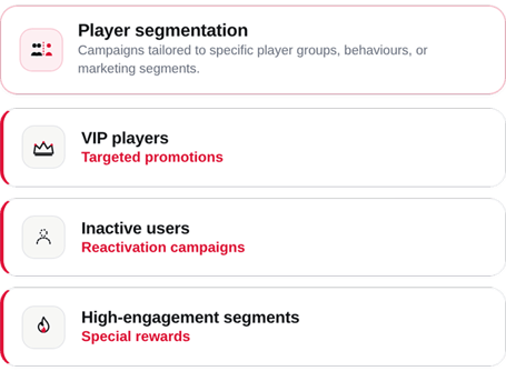 Player segmentation - personalised experience